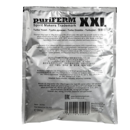 Turbo yeast alcohol "PuriFerm XXL" (350 gr) в Мурманске