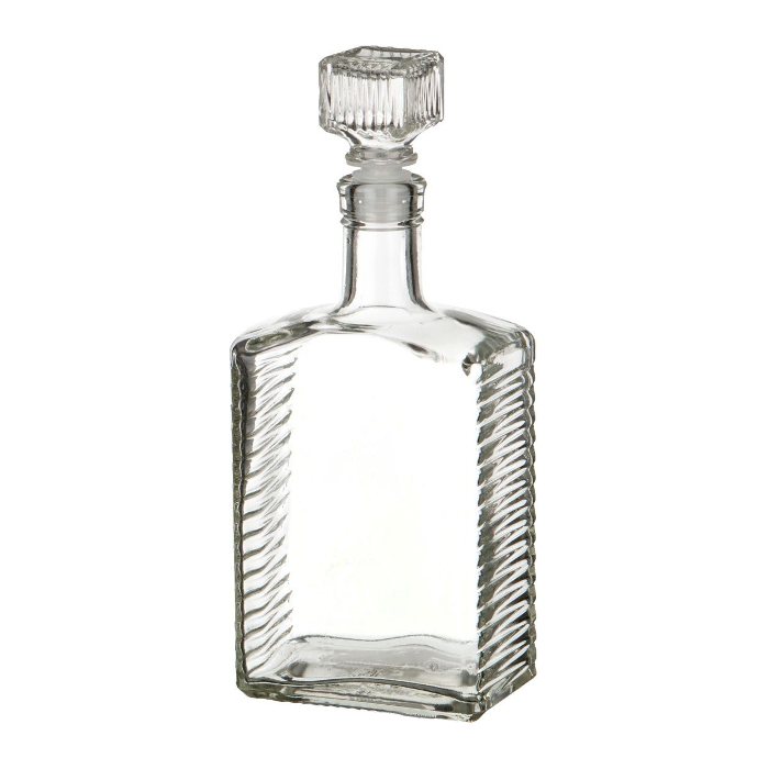 Бутылка (штоф) "Кристалл" стеклянная 0,5 литра с пробкой  в Мурманске